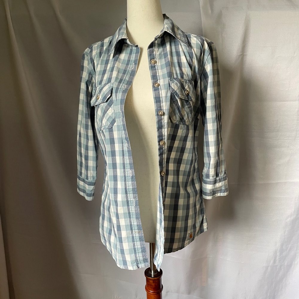 Carhartt button-up shirt, size 0-2 - Picture 2 of 9